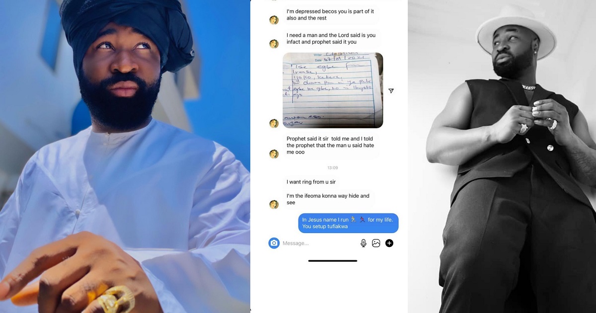 Singer Harrysong rebukes a lady who went spiritual to win his heart