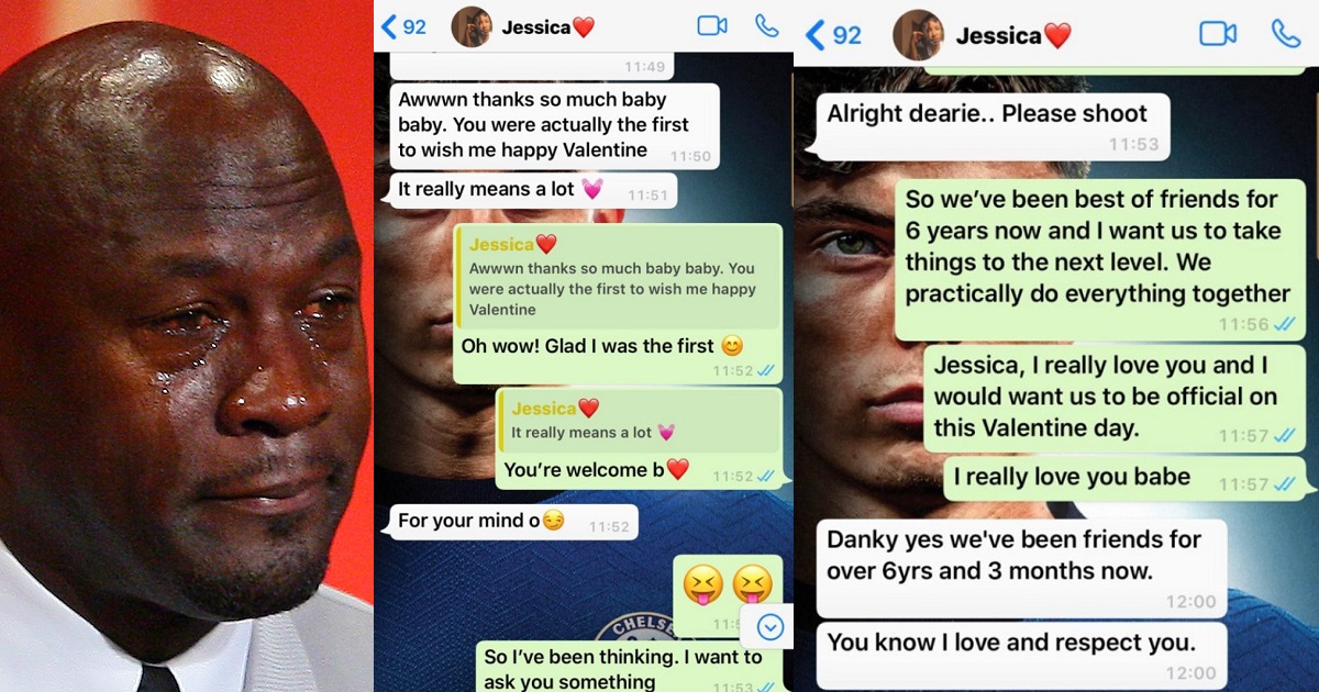 Nigerian guy who asked a girl out on Valentine’s day after 6 years of friendship, shares the response he got from her