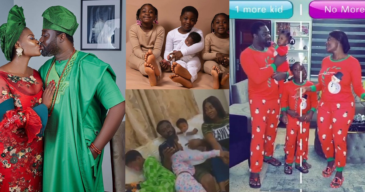 Mercy Johnson’s husband and kids hilariously counter her choice of having another child (Video)