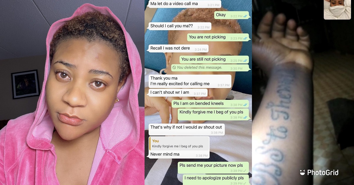 Nkechi Blessing tenders public apology to the lady she slammed for tattooing her name