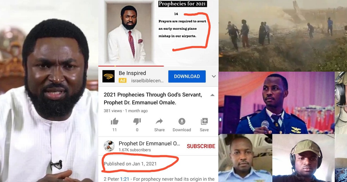 How popular Abuja-based cleric, Prophet Omale prophesied Sunday military plane crash