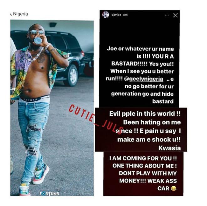 Davido blows 