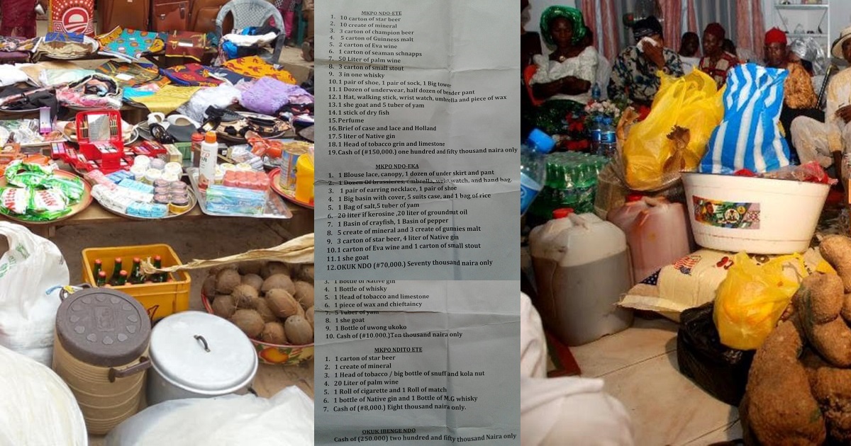 Man disappears after his future in-laws gave him an outrageous engagement list.