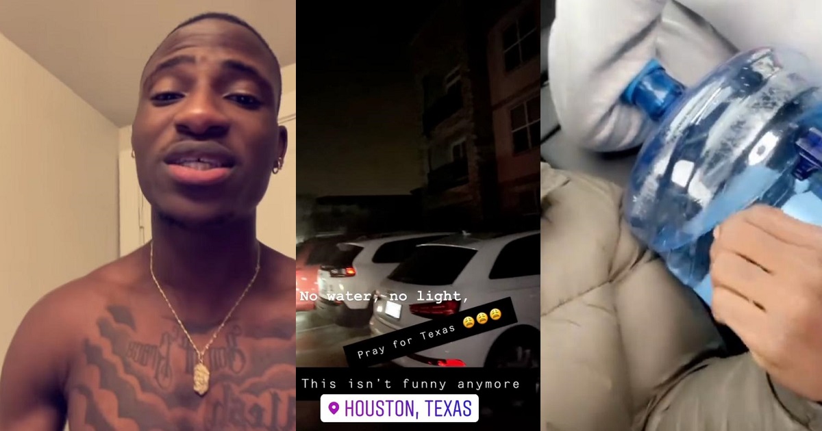 Texas Power Outage: Nollywood Actor, Alesh takes his bath after a 2-day hunt for water