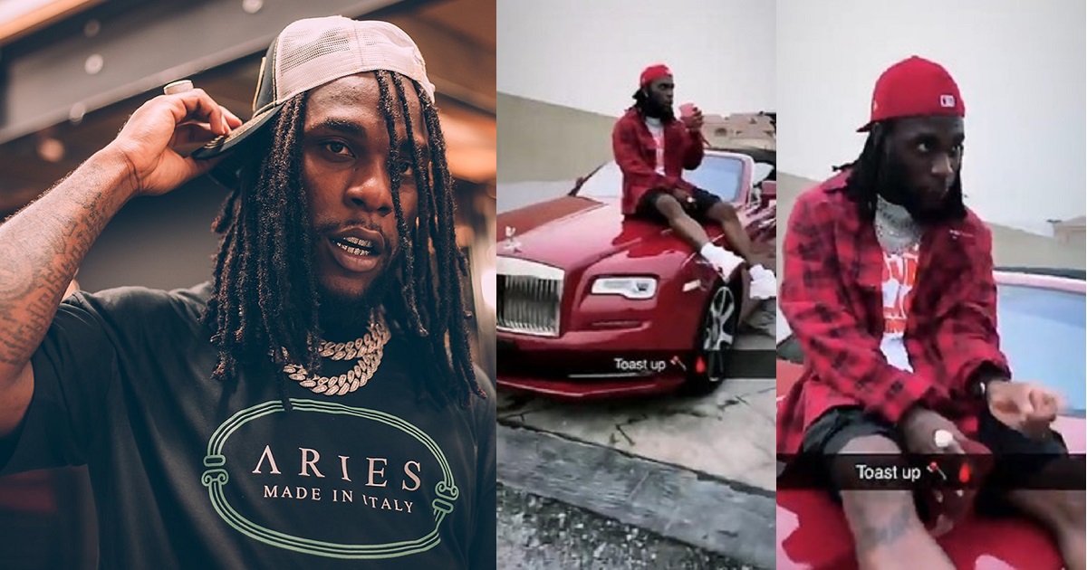 Burna Boy shows off brand new multi-million Naira Rolls Royce Dawn (Video)