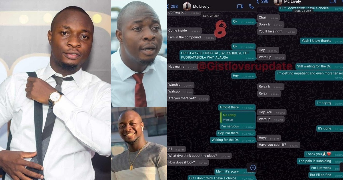 “I told you not to come in me” – Whatsapp conversation between MC Lively and the 21-year-old girl he impregnated leaks, made her abort the baby.