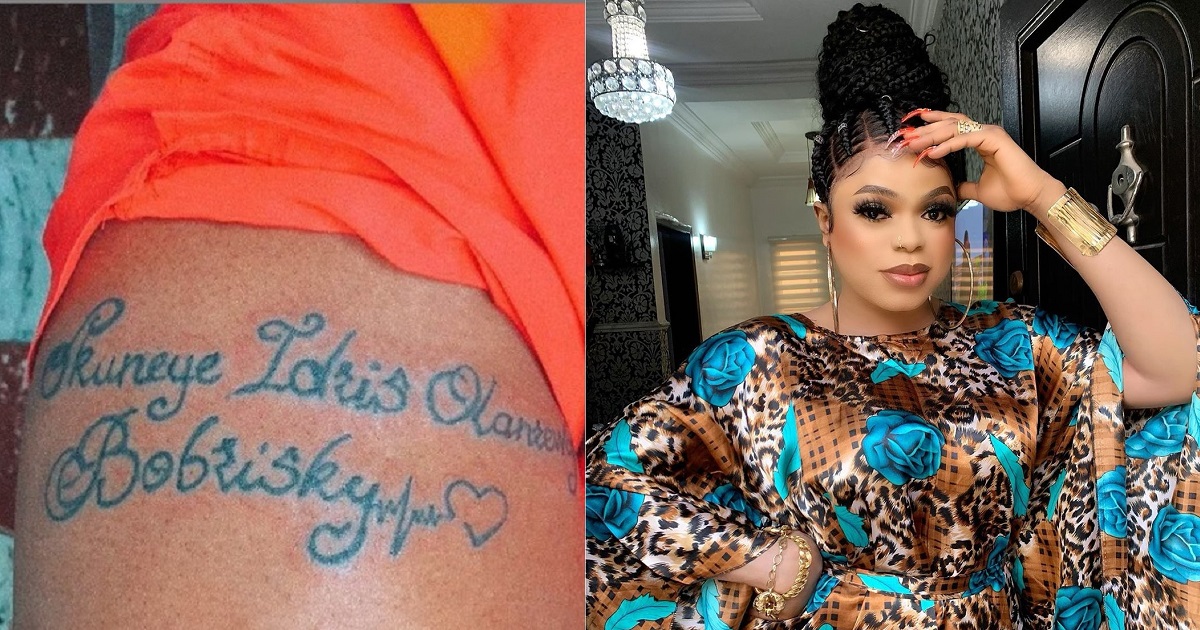 Bobrisky gifts another fan N1 million for tattooing his full name on her body