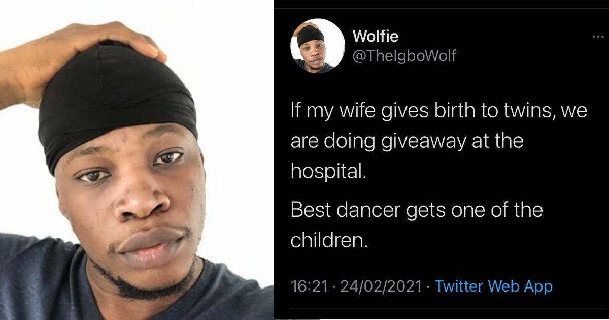 Man reveals what he’ll do if his wife gives birth to twins