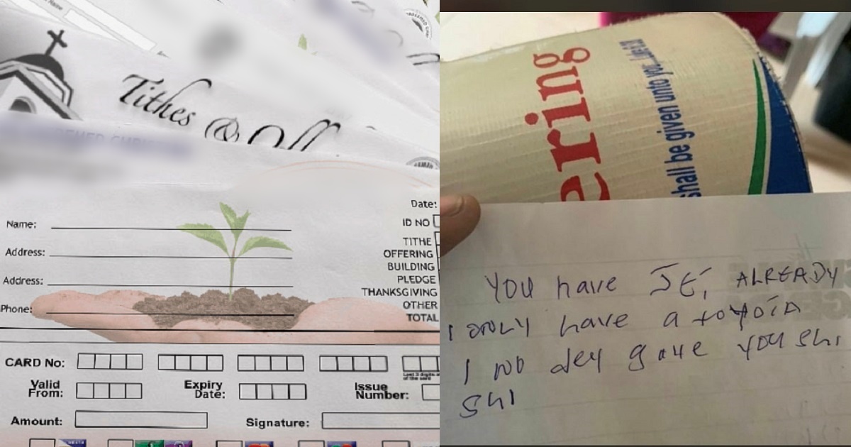 Usher reveals what a congregant put in the offering envelope