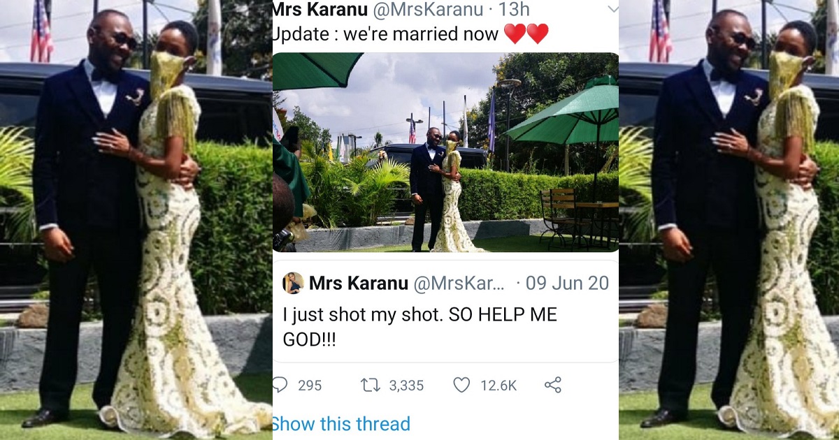 Woman who shot her shot at a man last June marries him only months after