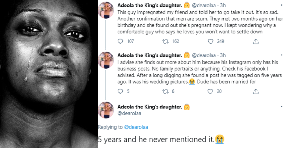 Lady discovers her boyfriend of two months who forced her to get an abortion has been married for five years