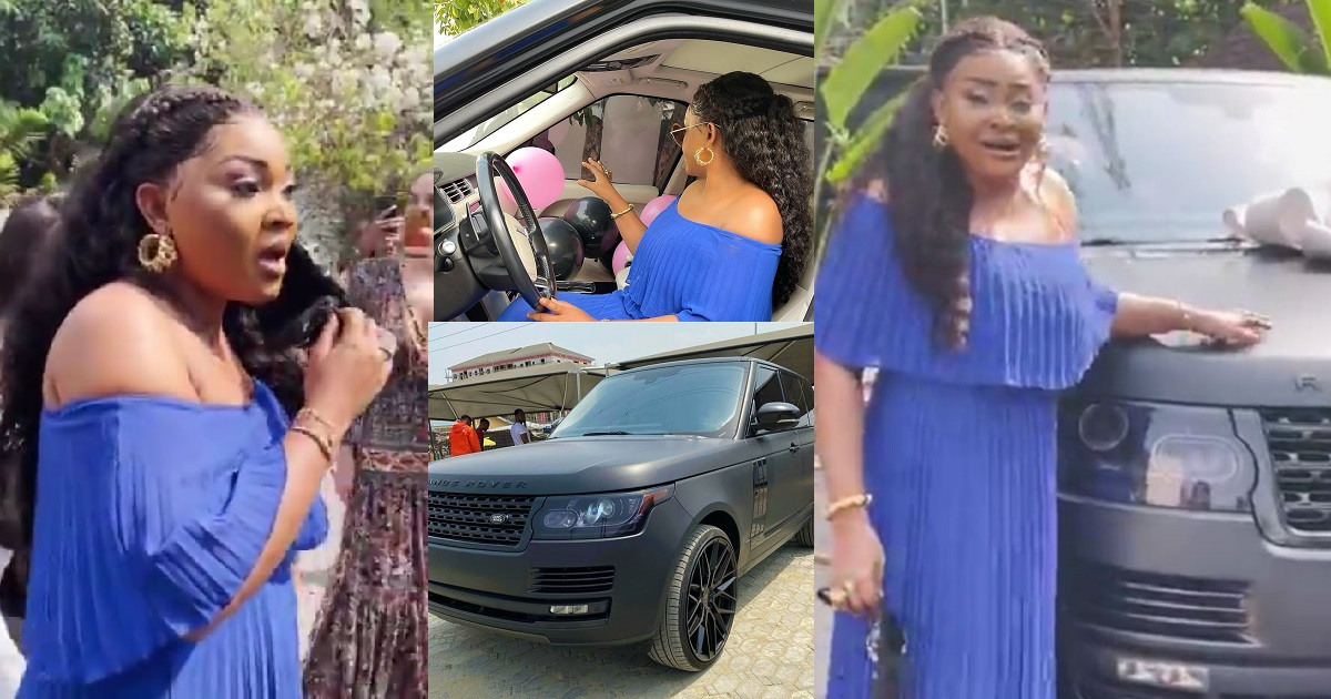 Mercy Aigbe gets brand new Range Rover as belated birthday gift (Video)
