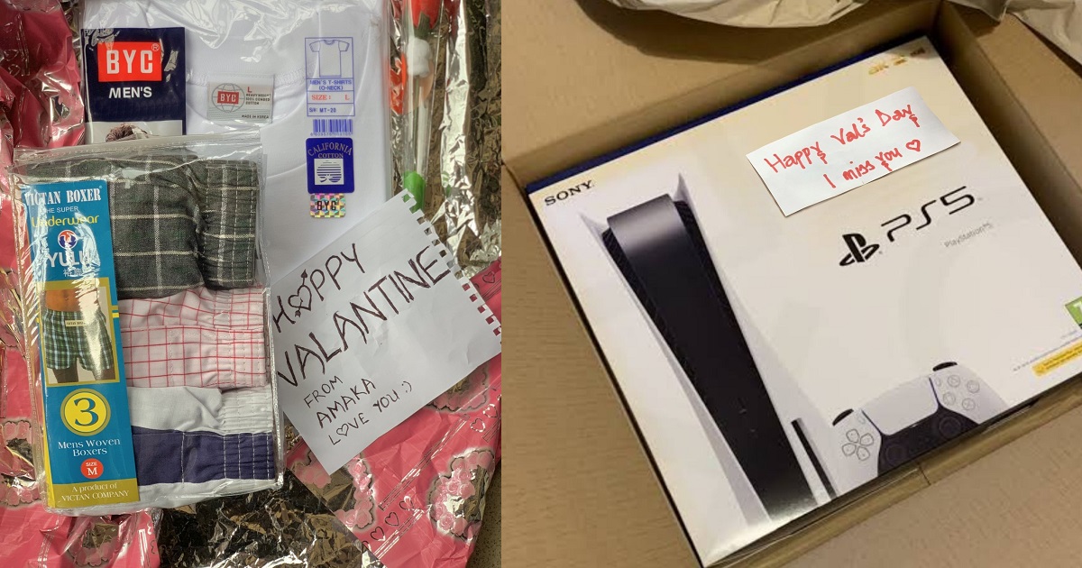 Reaction as man compares the gifts he got from his ex and current girlfriend on Valentines Day