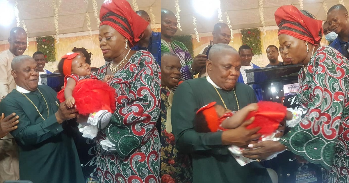 Nigerian pastor and his wife welcome first child after 25 years of marriage