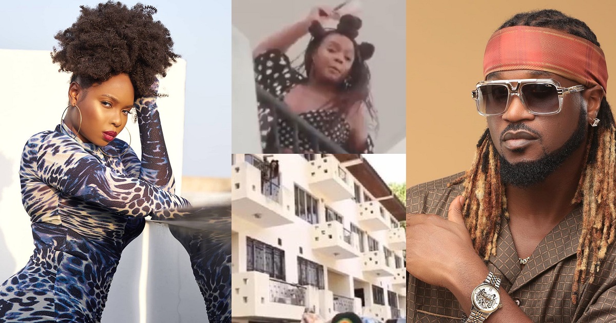 “This one don pass acting” – Rudeboy laments as Yemi Alade stones him during video shoot