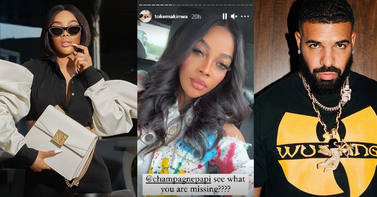“See what you are missing” – Toke Makinwa shoots her shot at Drake