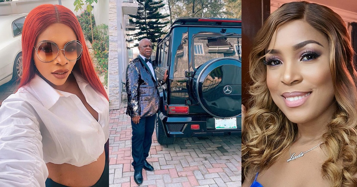 Laura and Linda Ikeji’s father receives a G-Wagon as he celebrates birthday