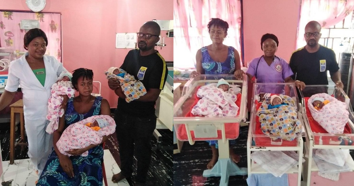 Nigerian woman gives birth to triplets after 11 years of marriage
