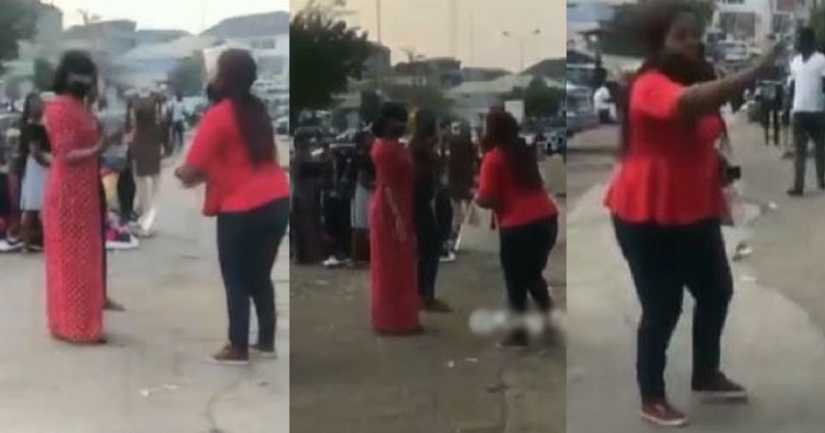 “Leave my husband alone” – Woman calls out husband’s side chick in public (Video)