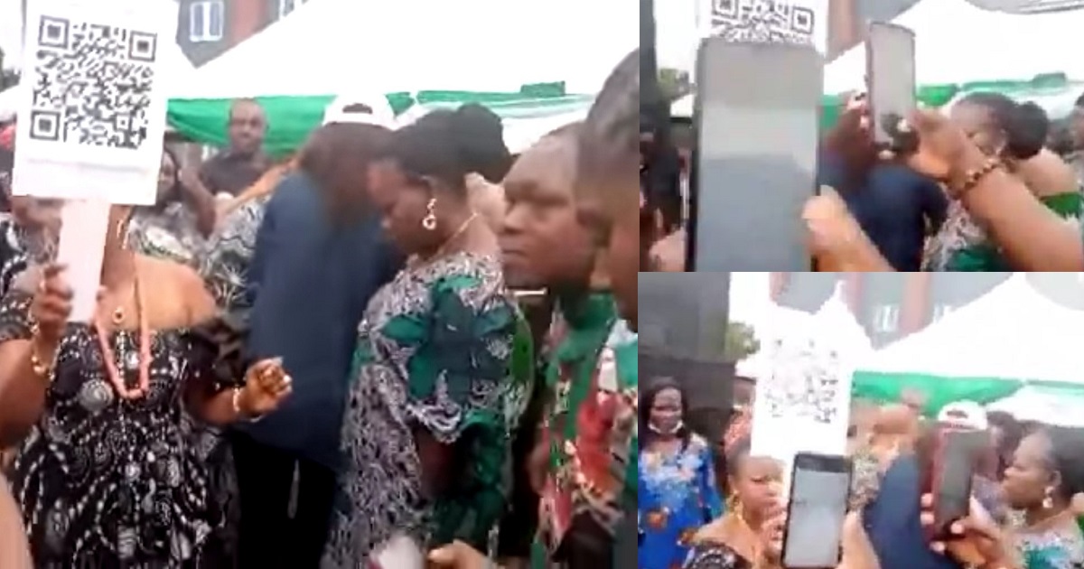 Bride provides QR code so guests at her wedding can spray her money digitally (video)