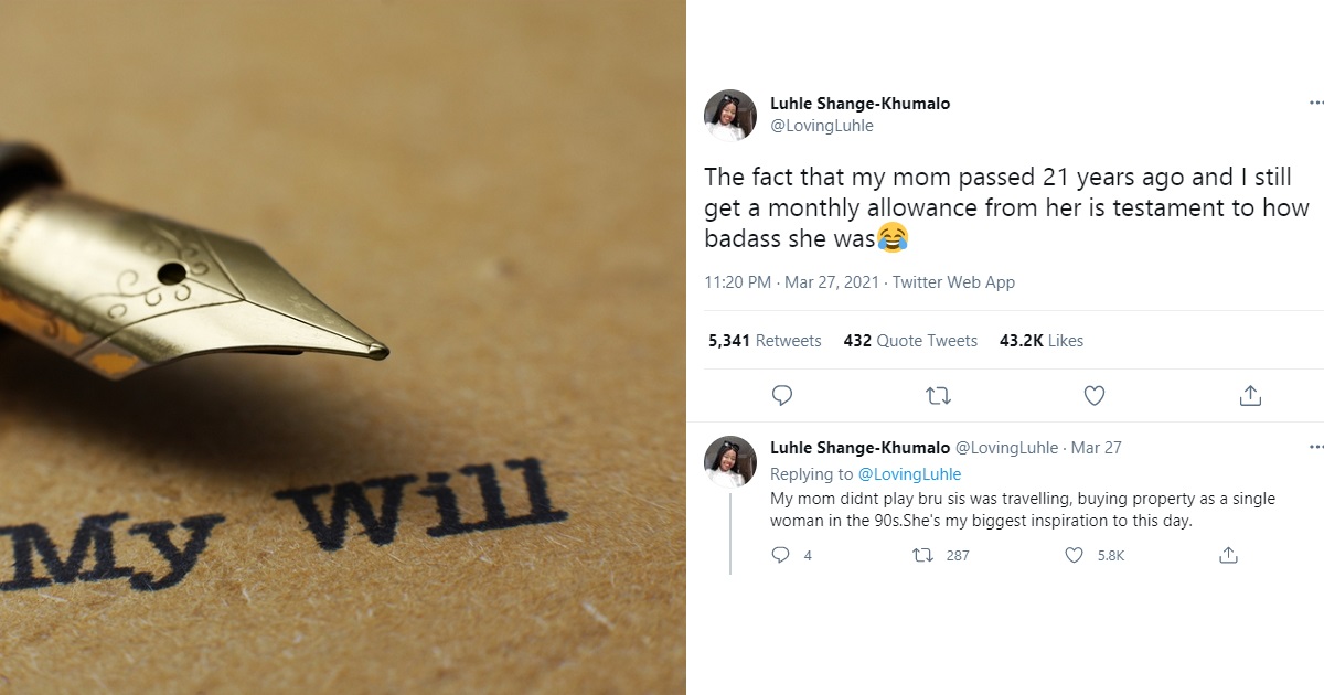Lady reveals she still receives monthly allowance from her mother who died 21 years ago