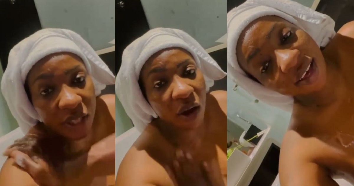 Actress, Anita Joseph shares intimate video of her husband bathing her (video)