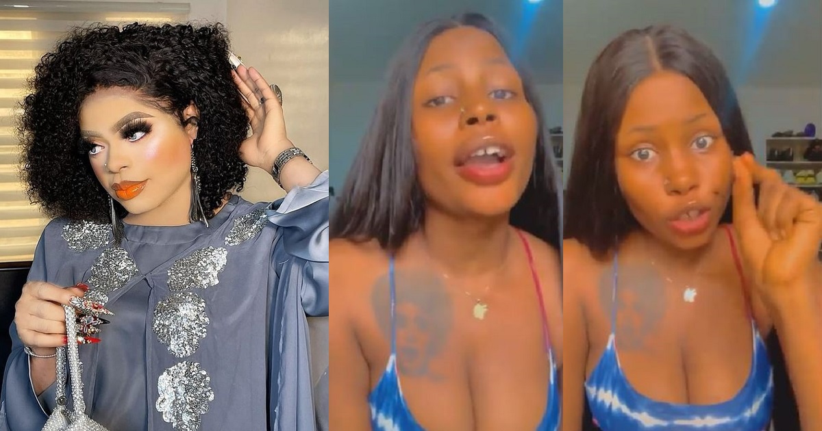 “The more you talk, the more I draw” – Fan who tattooed Bobrisky’s face on her body slams troll (Video)