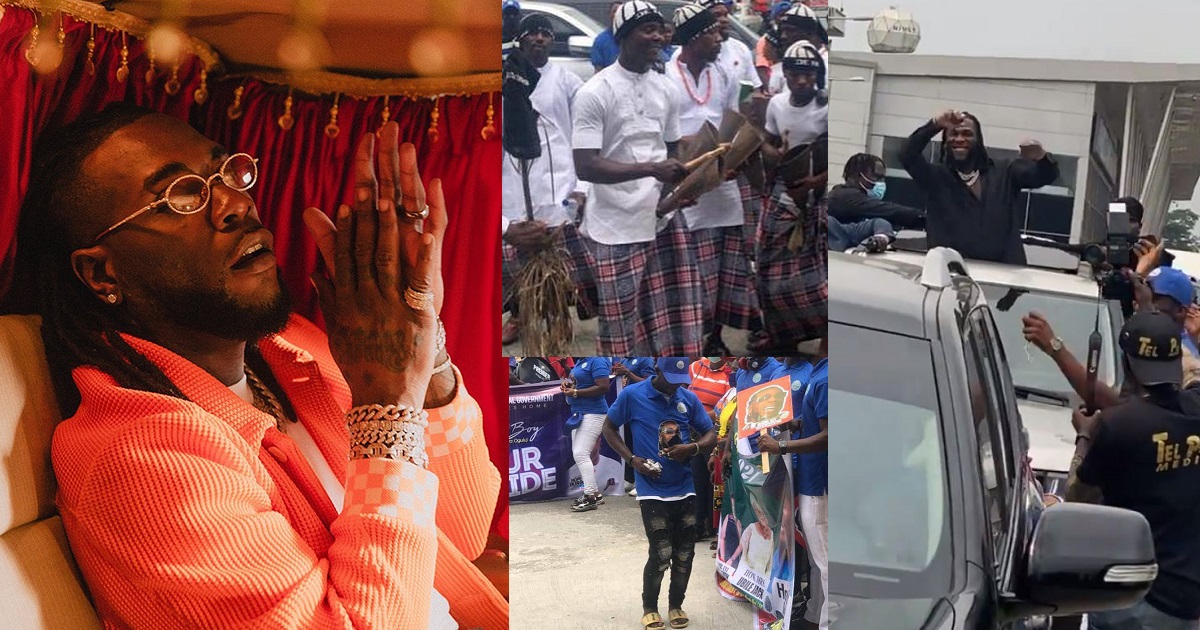 Burna Boy welcomed in grand style in Port Harcourt for homecoming concert (Video)