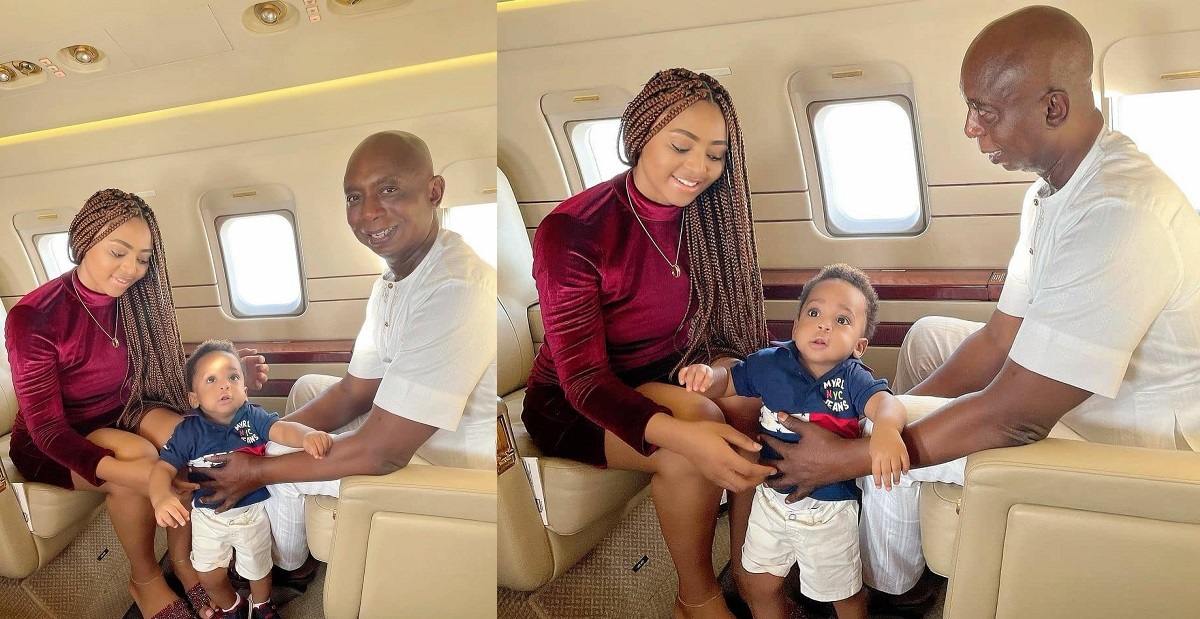 Beautiful New photos of Regina Daniels, her billionaire husband, Ned Nwoko and their son Munir