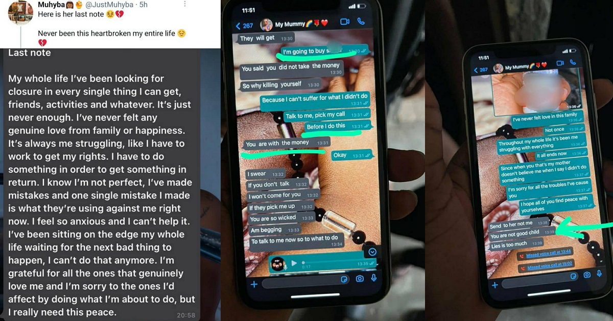 Nigerian lady commits suicide after she was falsely accused of stealing a large sum of money by her mother and grandmother