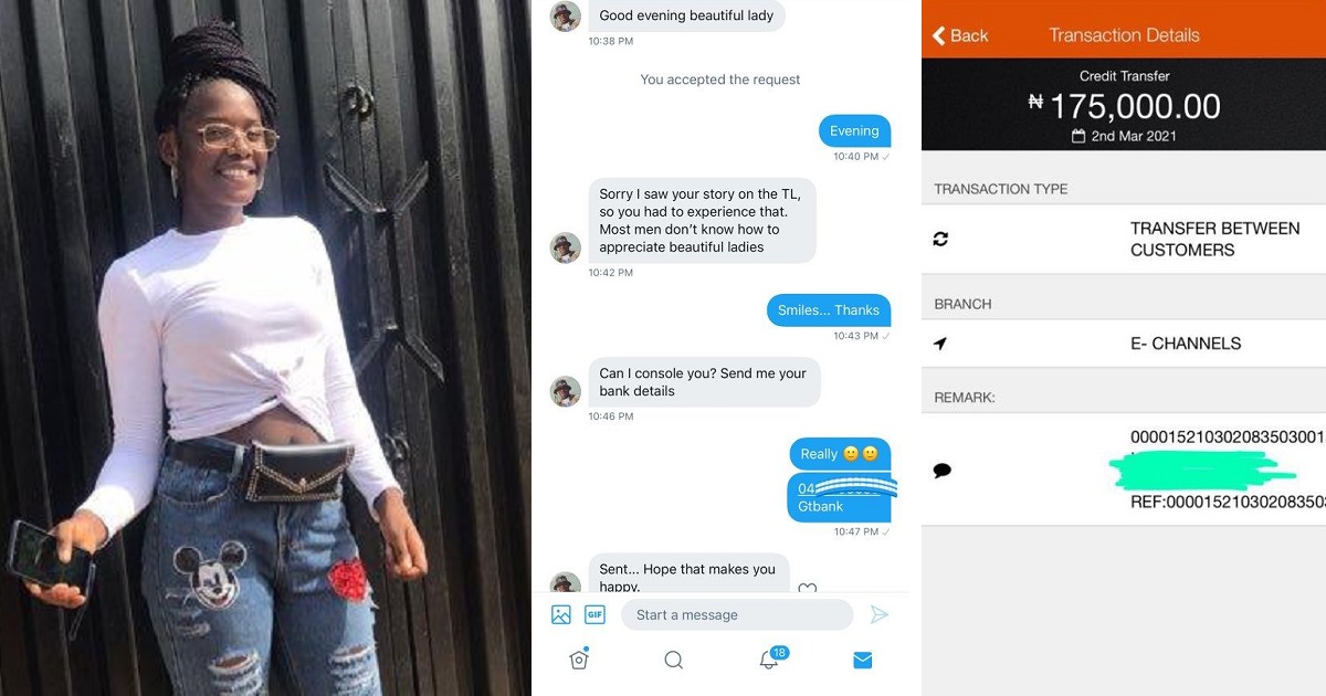 Lady who trekked from Ikeja to Mile 12 receives N175K as consolation