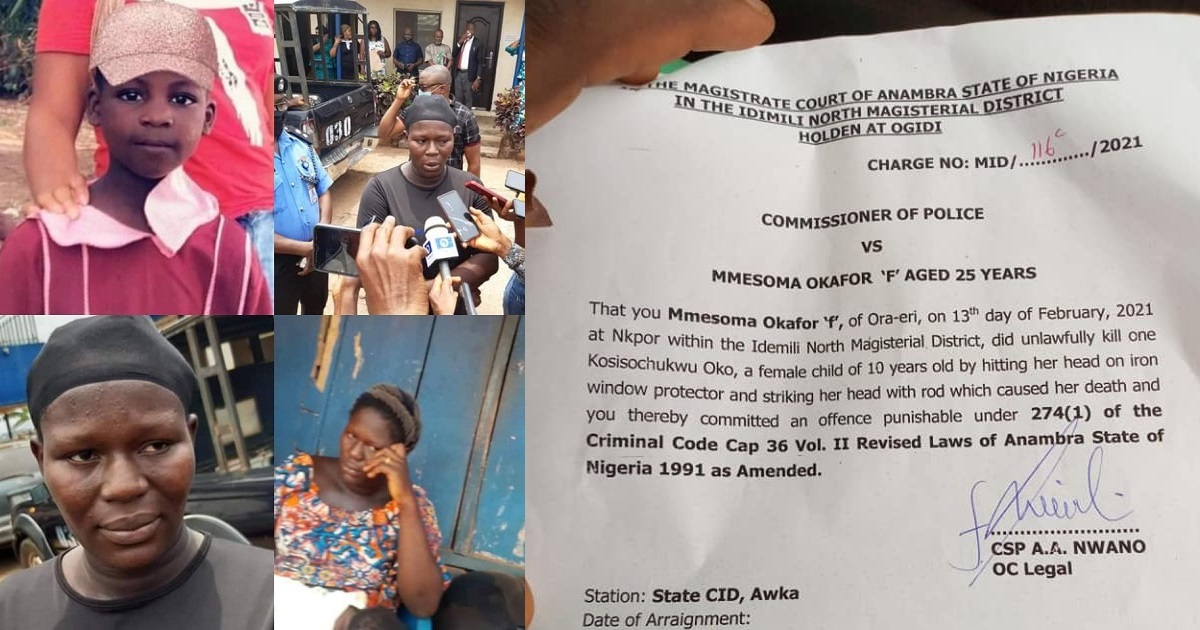 Woman accused of killing her 10-year-old house-help remanded in prison custody