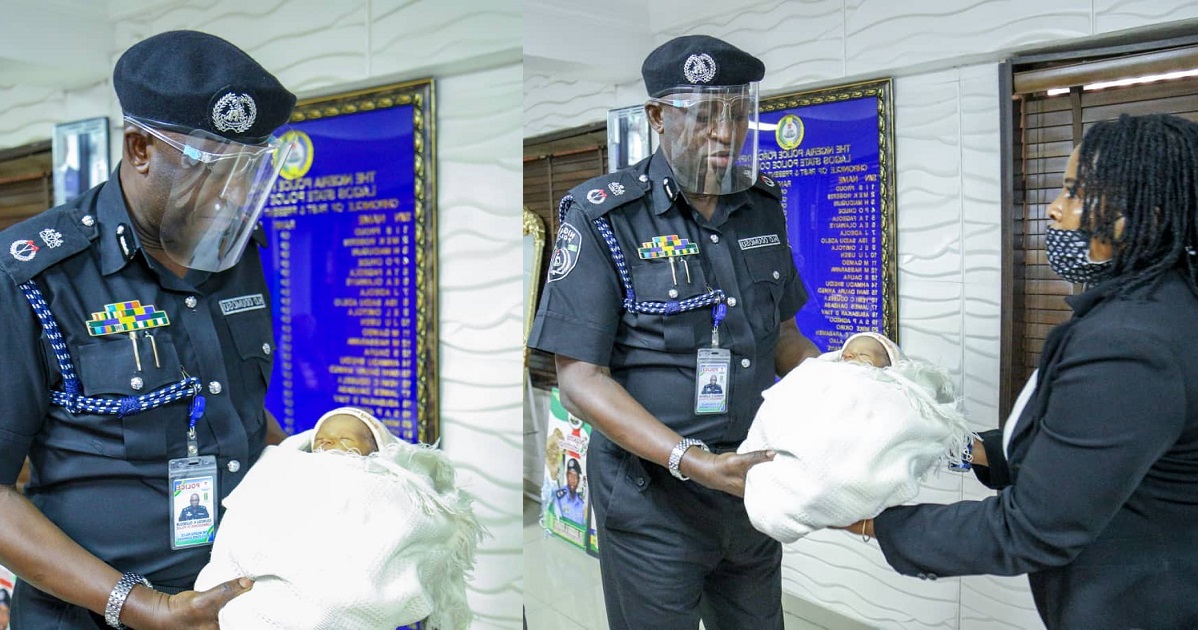 Police officers rescue day old baby in Lagos (photos)