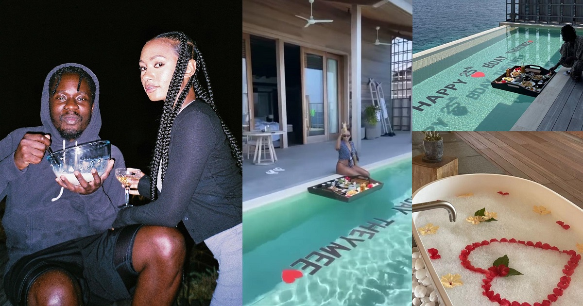 Videos from Temi Otedola’s birthday getaway with boyfriend, Mr Eazi