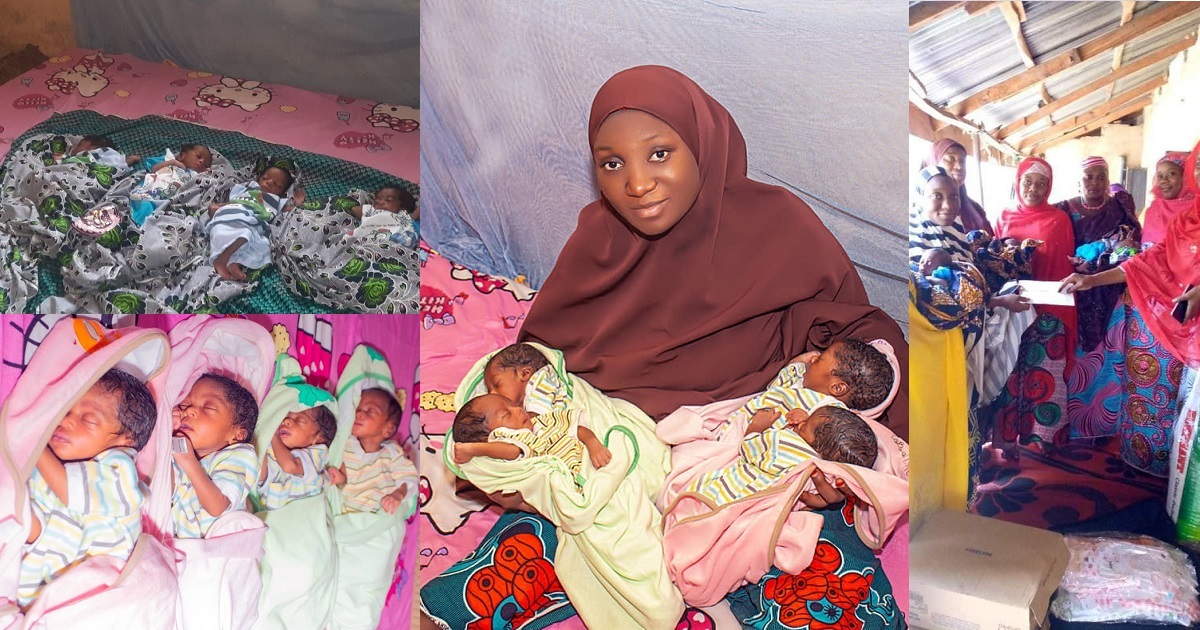 Unemployed Nigerian graduate and his wife welcome quadruplets