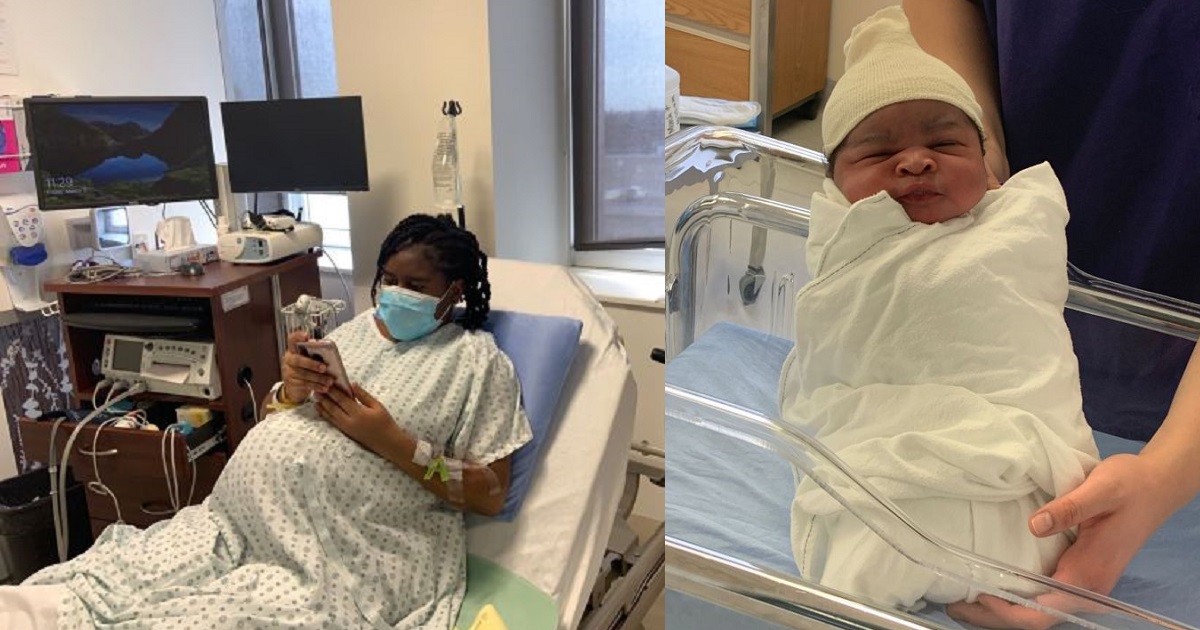 woman gives birth