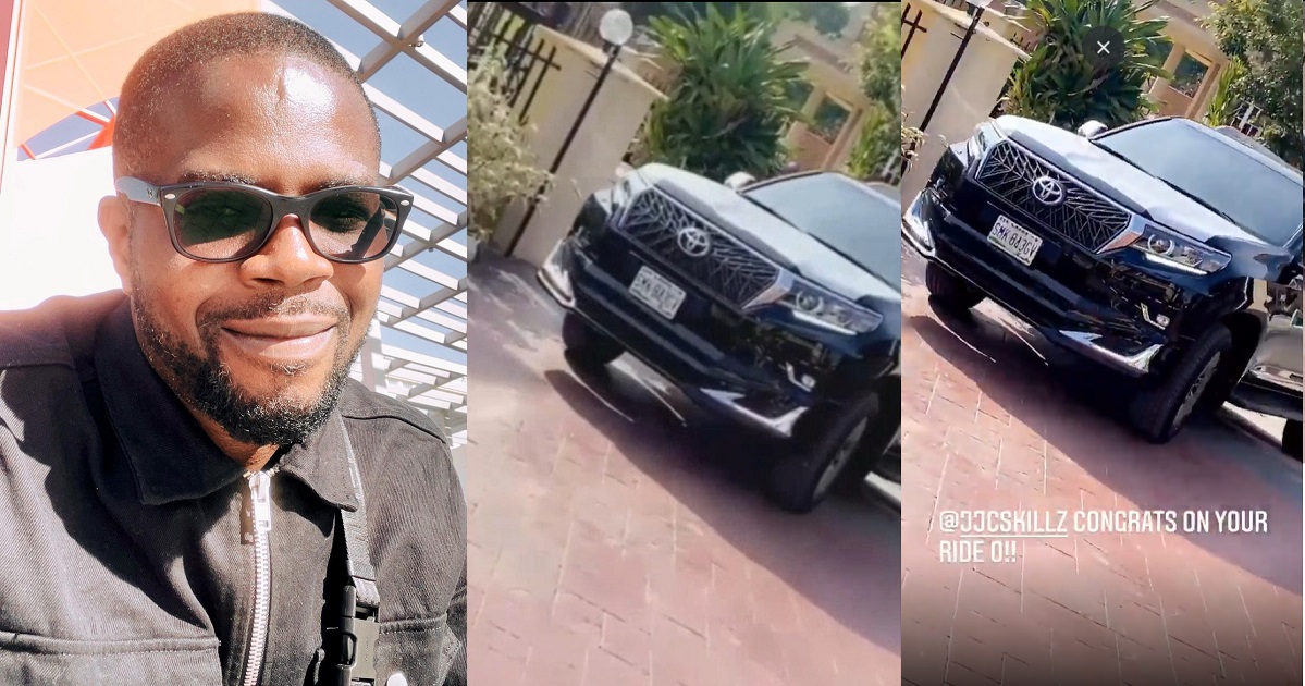 Days after buying hers, Funke Akindele’s husband, JJC Skillz, also receives his own SUV (Video)
