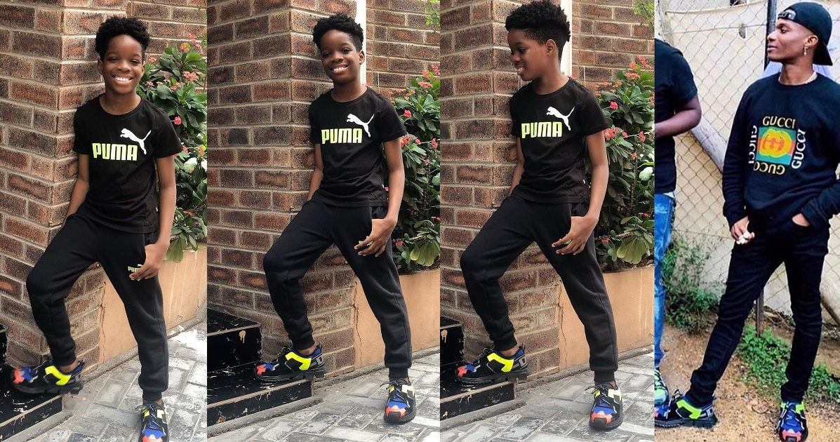 “{Tell my Daddy, I rocked his kicks better” – Wizkid’s Son, Tife, proudly walks in his father’s shoes.