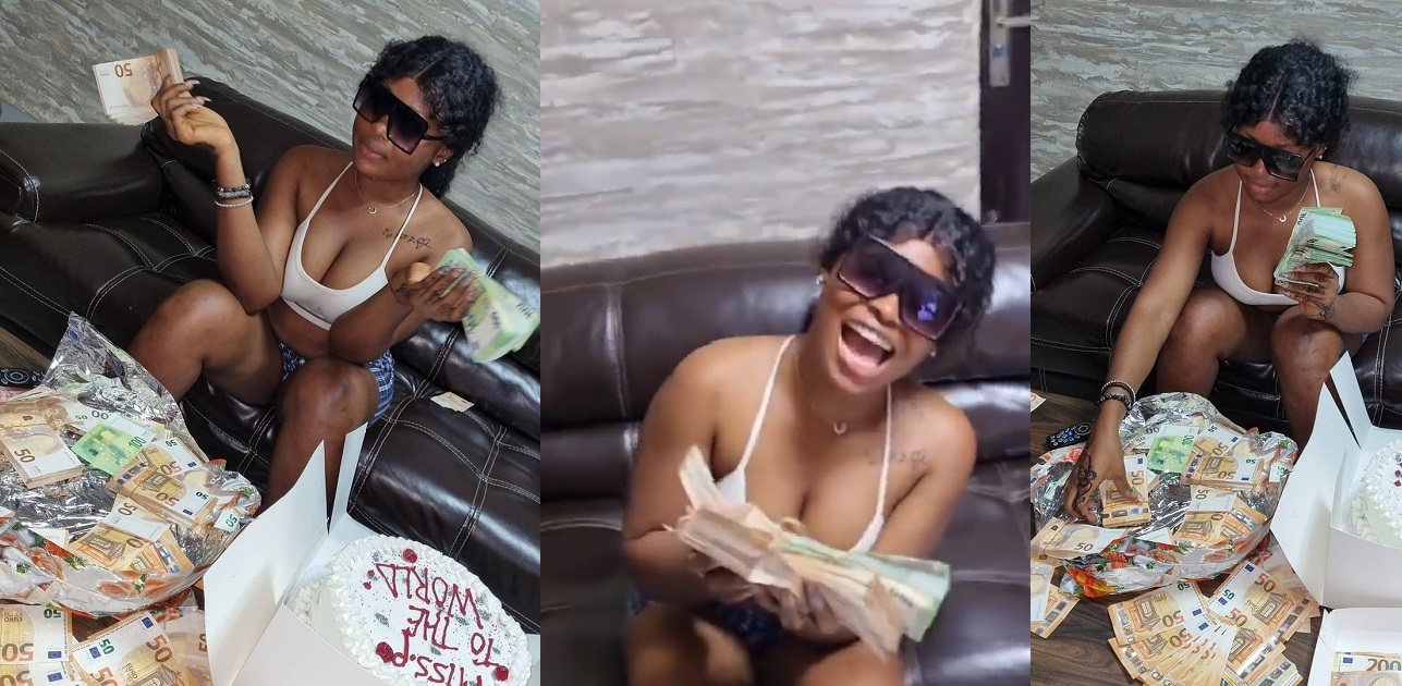 Sweet Love : Man Gifts Girlfriend N24m in Foreign Currency on Her Birthday (Video)