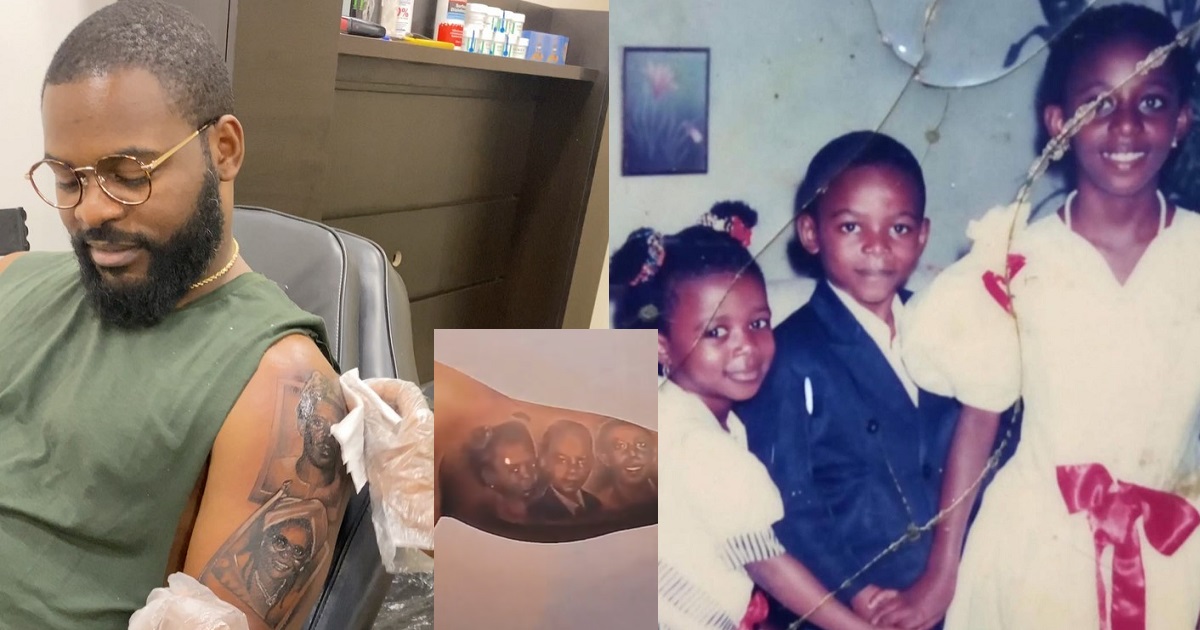 Rapper, Falz gets tattoos of his family on his arm (videos)