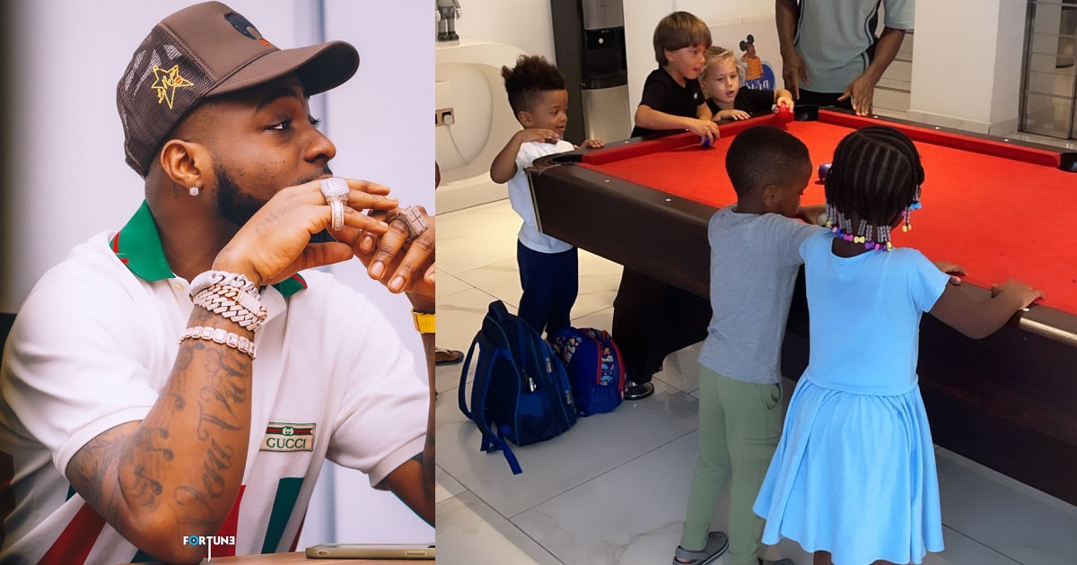 “I’m finished today” – Davido says as he shows off pictures of what his daughter, Imade, and her friends did to his house