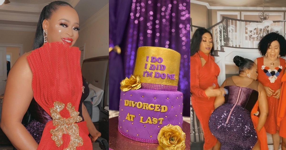 Nigerian lady throws lavish party to celebrate her divorce (videos/photos)