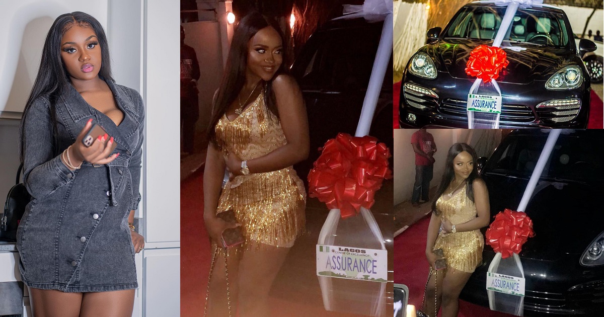 Chioma’s neighbor reveals she still drives the Porsche car Davido bought for her (Video)