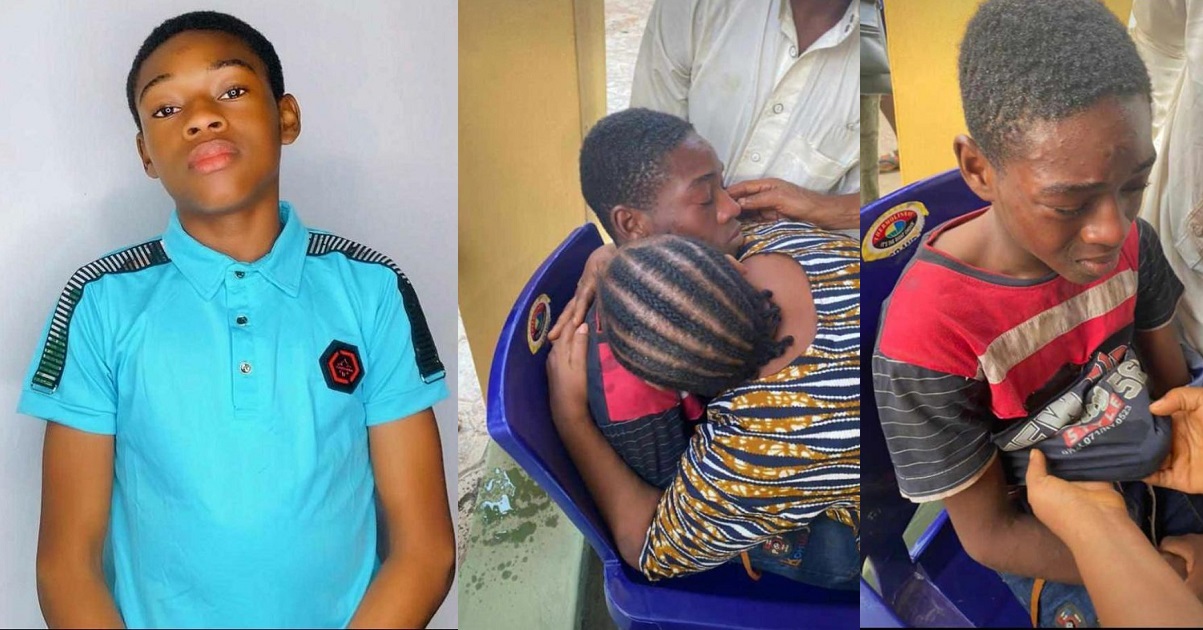 Emotional Moment The 13-Year-Old Boy Who Was Kidnapped In Ogun State, Reunited With His Family After Regaining Freedom (Video)