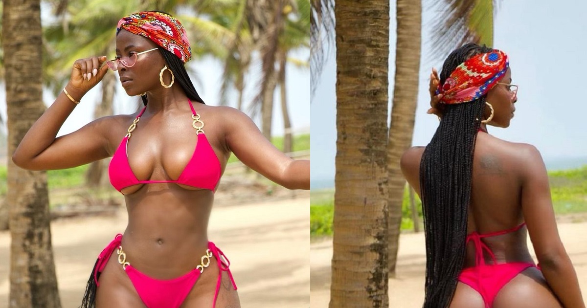 BBNaija’s Khloe puts bum on display in skimpy bikini outfit (Photos)