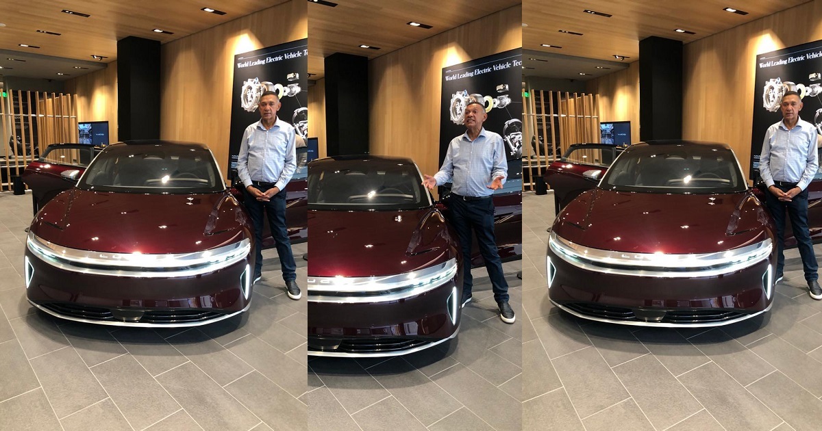 Senator, Ben Murray-Bruce shows off his new electric car