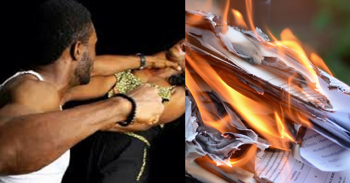Hot-tempered husband burns wife’s credentials during a fight