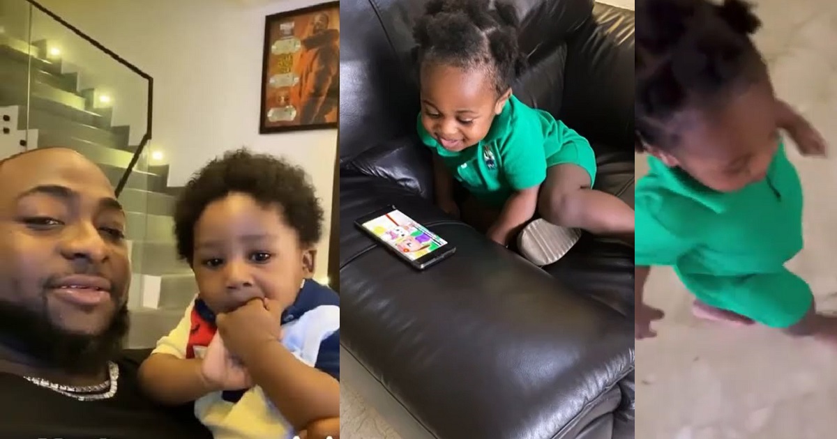Davido’s shares video of him playing with his son, Ifeanyi (video)