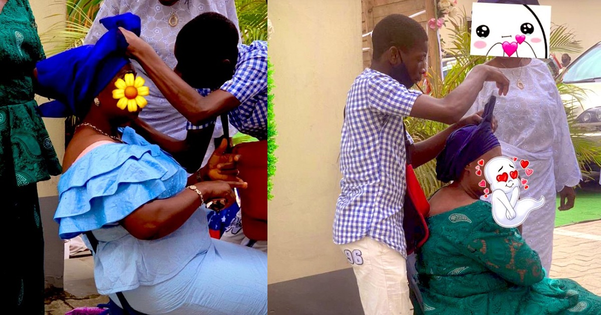 Teenage boy who makes a living from tying gele at events goes viral on social media.