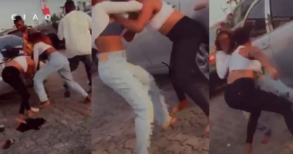 Girlfriends of two close friends fight dirty at a mall (Video)